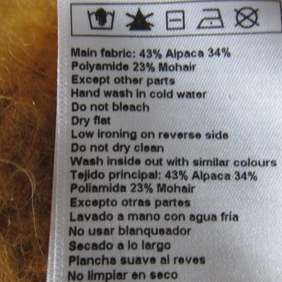 BA&SH YELLOW GOLD ALPACA FUZZY CROPPED SWEATER LADY PULLOVER STYLE - Picture 7 of 9